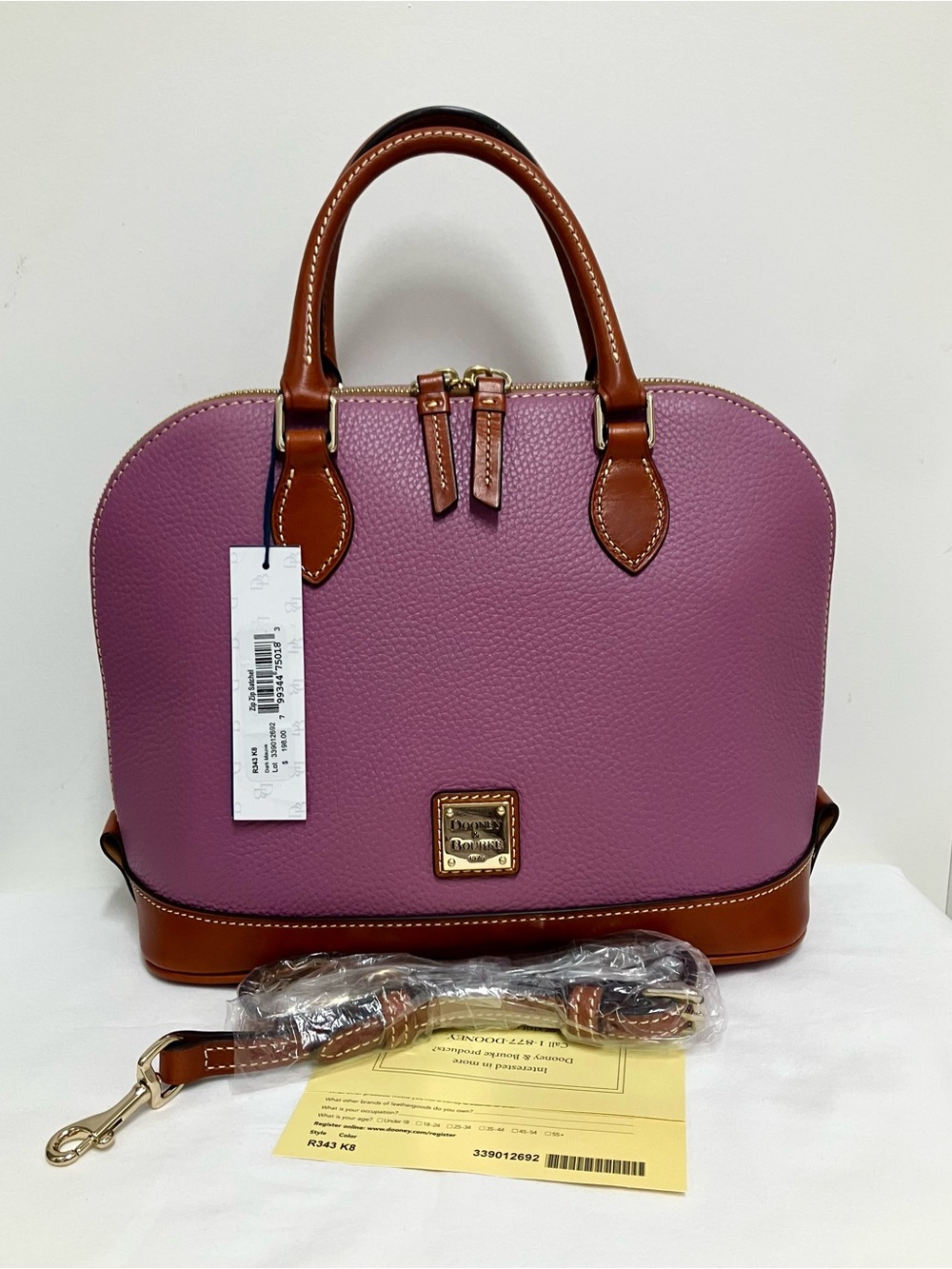 Dooney & Bourke Pebble Leather Zip Zip Satchel NWT
